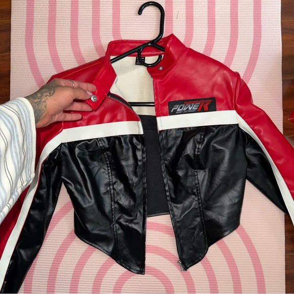 Women's Red and Black Jacket - Picture 4 of 5